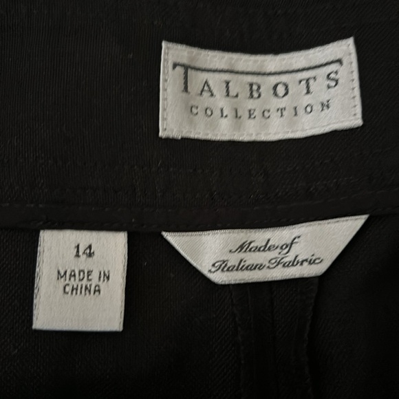 Talbots Black Eyelet Trim Tapered Pants 14 - Picture 4 of 7